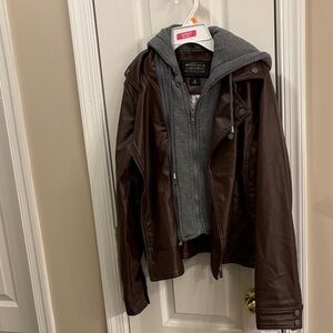 NWT Jou Jou Brown Jacket with Gray Accents size small